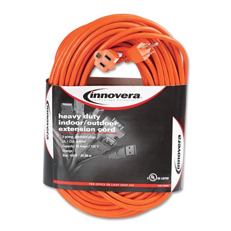 INNOVERA Indoor/Outdoor Extension Cord, 100 ft., Orange IVR72200